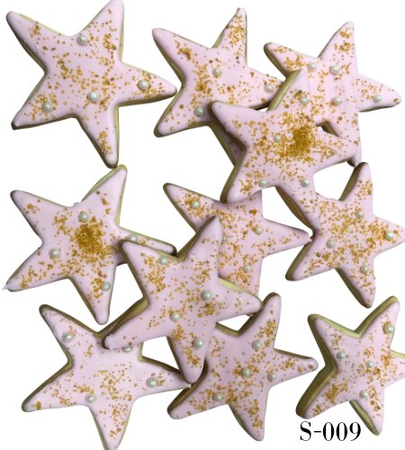 Star Cookies With Gold Gliter