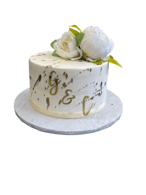 INITIAL & SPLASH WEDDING CAKE