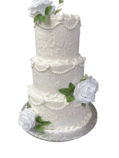 LACE FLOWER WEDDING CAKE