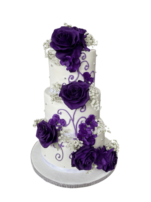 ELEGANT PIPPED TIERED CAKE